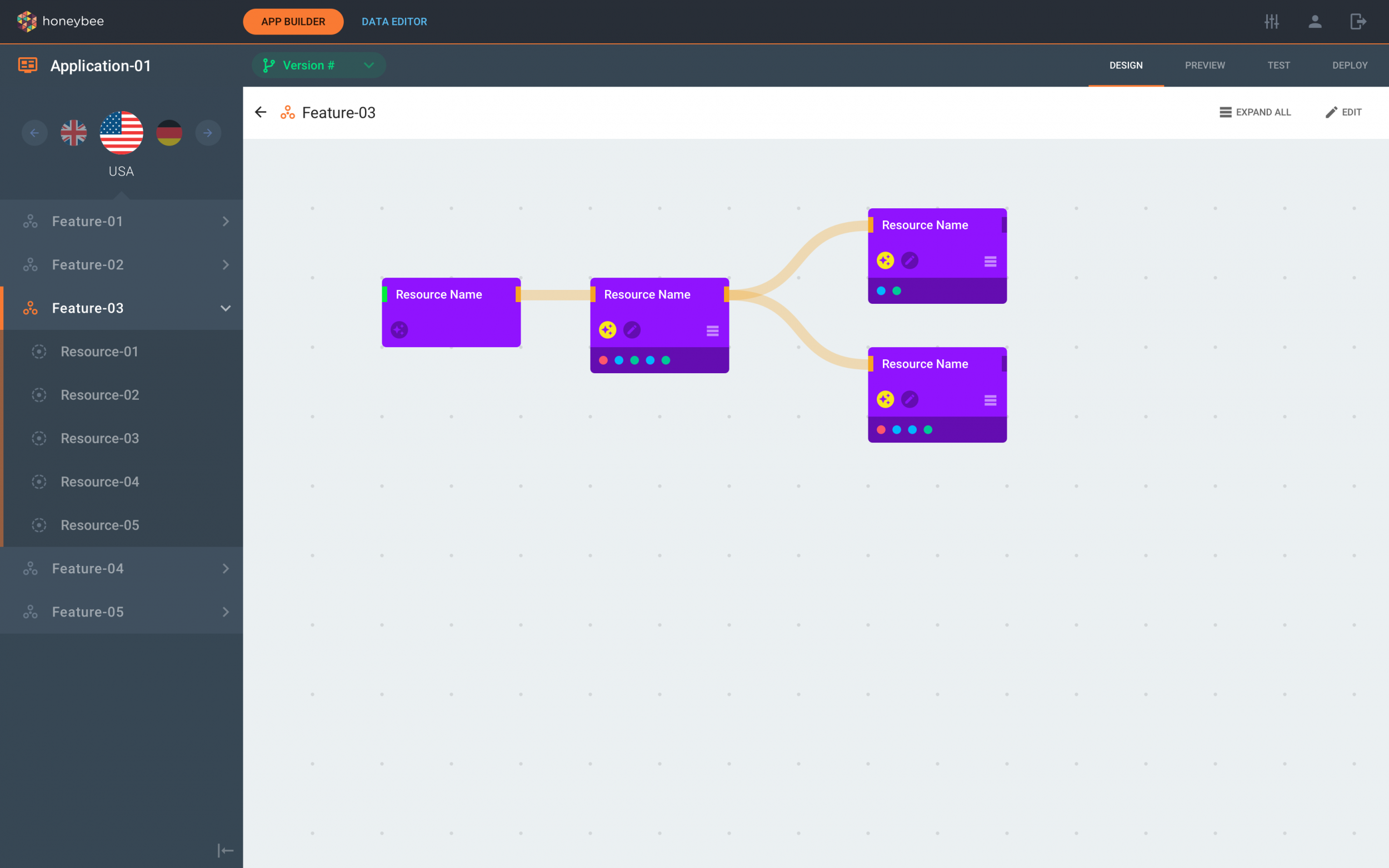 Final designs for the Visual Flow Builder with drag-n-drop interface.